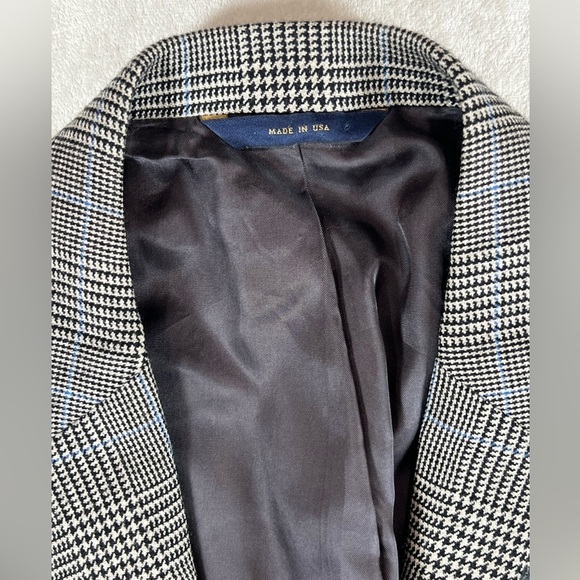 Brooks Brothers Madison 41R 100% Wool Saxxon Plaid Blazer BB Buttons Sport Coat - Picture 3 of 13